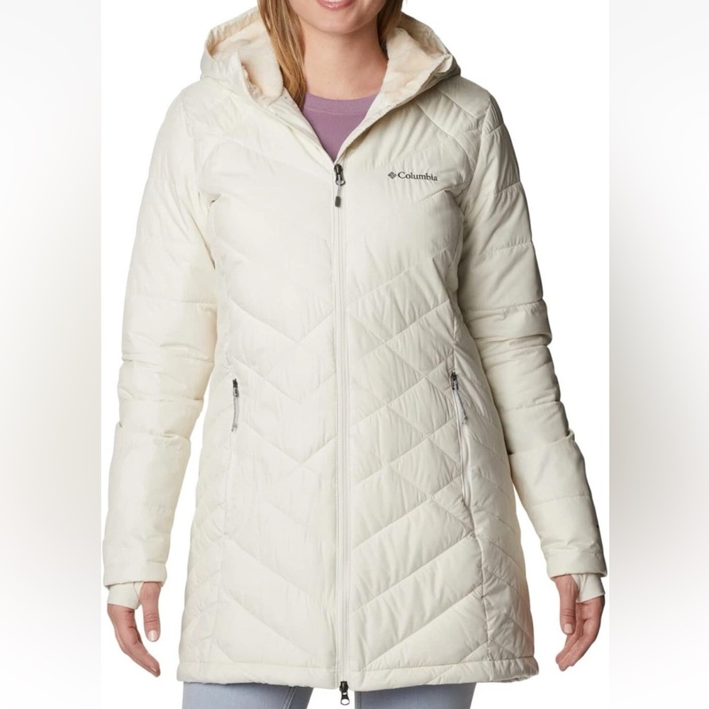 Columbia Cream Puffer Jacket with Hood